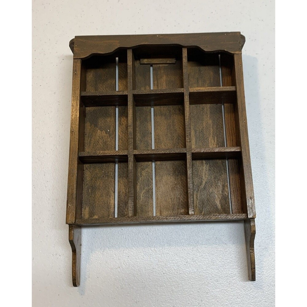 Vintage Country Wood Shadow Box Wall Shelf Curio Knick Knack Miniature Figurines - Picture 2 of 7